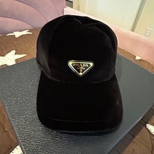 Prada Velvet Baseball Cap - New - M